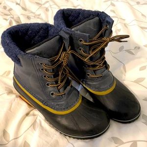 Sorel Slimpack Lace II women’s 7.5 navy blue waterproof snow boots LIKE NEW
